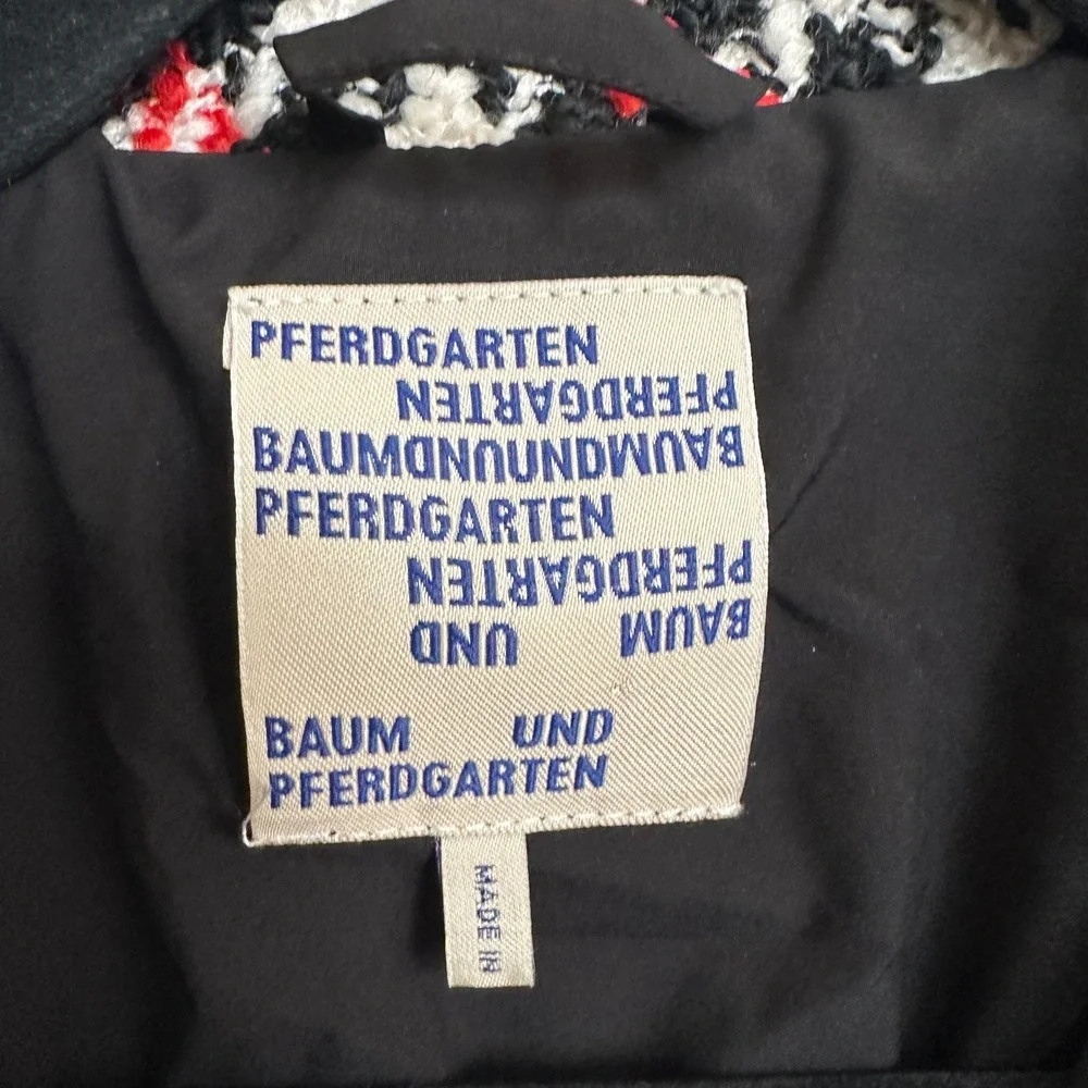 Baum und Pferdgarten Hampden Houndstooth Shacket -‎ Red/Black/Cream - Size 36